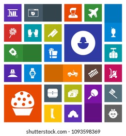 Modern, simple, colorful vector icon set with glove, human, avatar, send, sad, business, cute, cake, alcohol, car, profile, sweet, book, axe, dessert, transportation, library, package, food, box icons