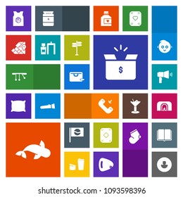 Modern, simple, colorful vector icon set with machine, sea, profile, sport, megaphone, christmas, xray, fish, package, button, pack, japan, food, sale, world, fire, , seafood, geography, poker icons