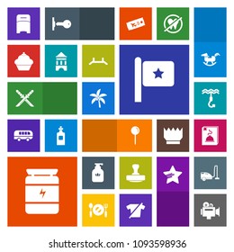 Modern, simple, colorful vector icon set with equipment, menu, furniture, summer, hook, dessert, nutrition, bodybuilding, soap, health, camera, katana, sport, national, hygiene, bottle, liquid icons
