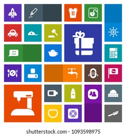 Modern, simple, colorful vector icon set with tea, drink, energy, craft, equipment, bow, cutlery, sew, sign, fashion, space, dinner, rocket, bathroom, package, knife, japanese, breakfast, chat icons