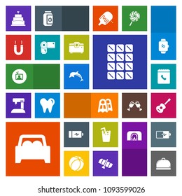 Modern, simple, colorful vector icon set with sea, animal, music, television, water, projector, magnet, vehicle, guitar, power, cake, internet, wildlife, book, nature, full, sweet, technology icons