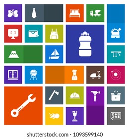 Modern, simple, colorful vector icon set with , butterfly, crater, spanner, space, system, lava, technology, volcano, planet, travel, bag, galaxy, hat, ship, nature, monitor, axe, construction icons