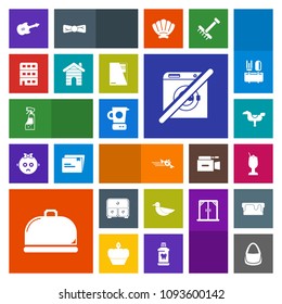 Modern, simple, colorful vector icon set with plane, play, sky, spray, wash, real, glass, city, animal, cocktail, drawer, dont, horse, musical, bottle, fashion, mixer, house, bird, departure icons
