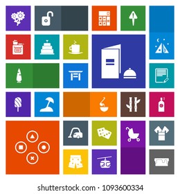 Modern, simple, colorful vector icon set with shrine, game, japan, domestic, paint, play, success, book, dinner, home, fresh, edit, sweet, travel, computer, spoon, sign, raw, document, casino icons