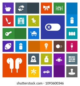 Modern, simple, colorful vector icon set with location, woman, pin, glass, hygiene, soup, off, chinese, turn, ladle, restaurant, soap, alcohol, window, map, drink, key, home, curtain, audio, red icons