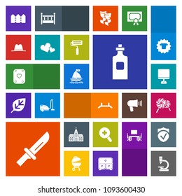Modern, simple, colorful vector icon set with computer, food, romance, roller, poker, fence, building, paint, pc, bottle, wind, zoom, cutlery, up, heart, religious, play, knife, religion, laptop icons