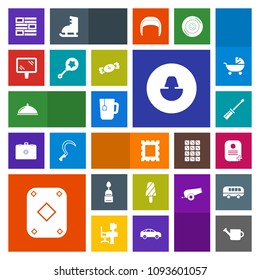 Modern, simple, colorful vector icon set with repair, fruit, rattle, baby, newspaper, street, news, cake, tea, frame, poker, ice, business, restaurant, road, avatar, banner, photo, gardening icons