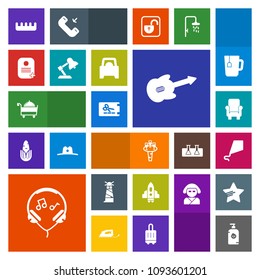 Modern, simple, colorful vector icon set with light, restaurant, alcohol, technology, lighthouse, spaceship, ocean, modern, comb, fun, identity, music, hair, price, kite, audio, soap, sea, space icons