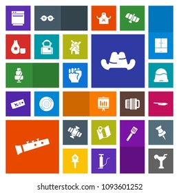 Modern, simple, colorful vector icon set with martini, gas, music, travel, road, astronaut, japan, kitchen, space, hat, orbit, musical, science, human, report, sound, station, finger, location icons