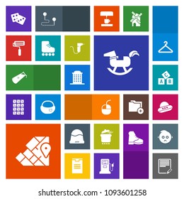 Modern, simple, colorful vector icon set with geography, cap, travel, paint, spacecraft, education, text, success, mouse, technology, abc, internet, chemistry, casino, space, device, city, dice icons