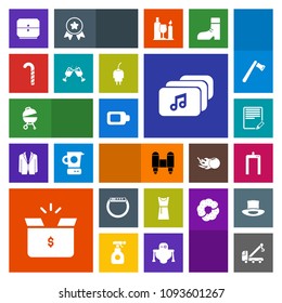 Modern, simple, colorful vector icon set with barbecue, gadget, text, scan, watch, accident, technology, xray, battery, rocket, document, truck, alcohol, sign, fashion, vehicle, write, drink icons