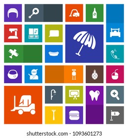 Modern, simple, colorful vector icon set with aircraft, helmet, robot, transport, futuristic, cargo, protection, technology, mouse, food, parasol, money, bath, belt, hotdog, shower, diploma, car icons