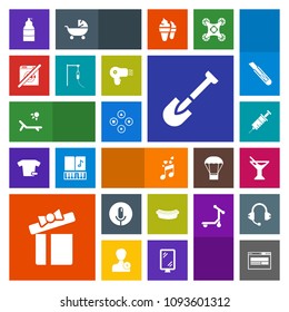 Modern, simple, colorful vector icon set with food, fun, computer, juice, microphone, wash, medicine, paint, sound, dentistry, equipment, musical, meat, web, glass, spray, clinic, cocktail, dont icons