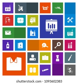 Modern, simple, colorful vector icon set with new, glass, food, fork, caravan, report, radio, technology, white, cooking, , dollar, currency, contact, pan, annual, camera, usd, fashion, knife icons