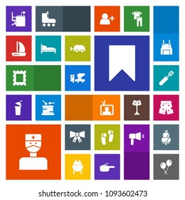 Modern, simple, colorful vector icon set with office, kitchen, technology, cement, fashion, doctor, bedroom, screen, wind, hospital, ship, white, cooking, business, pan, footwear, boat, shorts icons