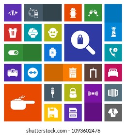Modern, simple, colorful vector icon set with agriculture, wine, female, fashion, sport, call, , meal, business, hammer, clothes, estate, alcohol, bag, house, rice, game, glass, screen, shirt icons