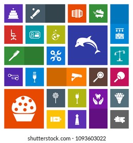 Modern, simple, colorful vector icon set with lollipop, ping, pie, leisure, sign, food, sport, candy, repair, security, stationery, dessert, surveillance, comfortable, reparation, industrial icons