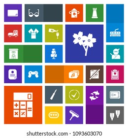 Modern, simple, colorful vector icon set with house, accounting, blossom, real, cake, dessert, school, sport, dental, blackboard, vehicle, calculator, estate, truck, flipper, ninja, file, cherry icons