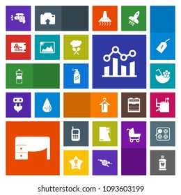 Modern, simple, colorful vector icon set with business, game, cleaner, work, sign, care, summer, broom, graffiti, phone, cocktail, hygiene, hanger, play, brush, table, price, office, gun, street icons
