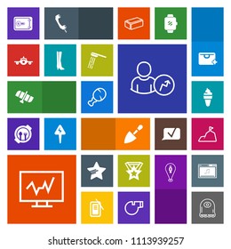 Modern, simple, colorful vector icon set with airplane, orbit, medicine, cream, doctor, meal, flight, shovel, ice, station, bank, departure, space, food, mountain, blue, construction, safe, tool icons