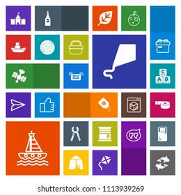 Modern, simple, colorful vector icon set with white, kid, repair, car, sea, wheel, food, room, baby, summer, vessel, home, water, play, notification, service, window, satellite, reparation, fun icons