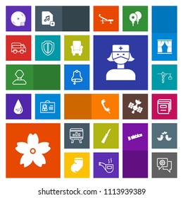 Modern, simple, colorful vector icon set with health, left, flower, protect, book, care, disk, alarm, cherry, male, dvd, disc, sakura, education, medical, kitchen, cd, template, direction, chat icons