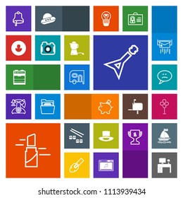 Modern, simple, colorful vector icon set with bubble, ventilator, avatar, message, hat, air, makeup, car, table, alarm, music, sushi, business, delivery, coin, office, electric, bell, finance icons