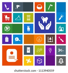 Modern, simple, colorful vector icon set with food, technology, healthy, baby, brush, cooking, online, stroller, refrigerator, profile, tv, mobile, internet, care, toothbrush, white, hygiene icons