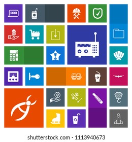 Modern, simple, colorful vector icon set with necklace, boxing, dentist, drill, accessory, winner, plane, first, clinic, calculator, dentistry, airplane, sea, shell, tree, jewelry, dollar, sport icons