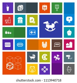 Modern, simple, colorful vector icon set with relocation, wc, style, art, baby, jacket, ball, food, wine, fashion, purse, pie, kilogram, duck, cold, dessert, money, restroom, stroller, horse icons