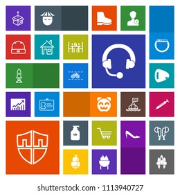 Modern, simple, colorful vector icon set with rocket, new, clean, cardboard, shop, cat, wheel, unpacking, bike, audio, soap, asian, animal, technology, craft, spaceship, protect, transportation icons