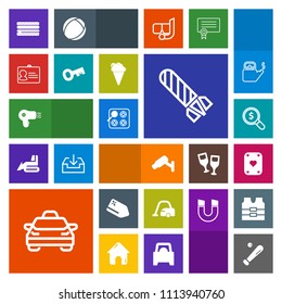Modern, simple, colorful vector icon set with oven, domestic, bomb, vehicle, sale, taxi, concept, power, dryer, tag, transport, security, danger, hairdryer, surveillance, search, car, vacuum icons