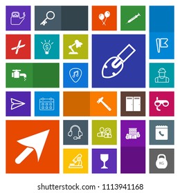 Modern, simple, colorful vector icon set with sport, work, builder, steam, call, tool, gardening, kitchen, wrench, pruning, team, mask, shovel, kettle, weight, garden, staff, music, engineer icons