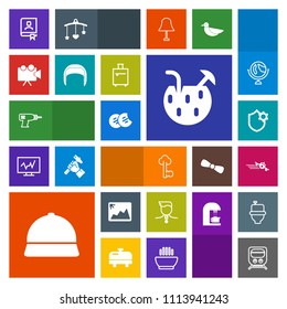 Modern, simple, colorful vector icon set with internet, lock, airplane, hat, medal, flight, plane, departure, gold, drill, address, transport, railway, snack, office, drink, work, photo, food icons