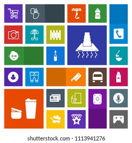 Modern, simple, colorful vector icon set with tool, petrol, meal, shop, gasoline, axe, perfume, child, joystick, spoon, game, sad, bottle, fashion, sugar, equipment, report, gas, food, retail icons