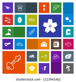 Modern, simple, colorful vector icon set with blade, sword, beach, sea, military, man, cafe, white, door, sakura, cherry, floral, ship, mail, coffee, medieval, fish, vessel, communication, gun icons