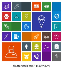 Modern, simple, colorful vector icon set with achievement, pin, hotel, travel, geisha, web, navigation, laptop, currency, bellhop, space, science, temperature, place, internet, kimono, unknown icons
