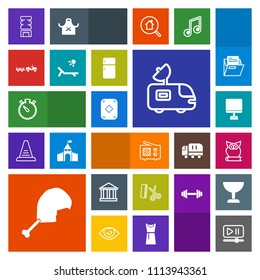 Modern, simple, colorful vector icon set with animal, truck, wireless, button, professional, television, time, greek, drink, chicken, timer, cooler, van, internet, hairdresser, radio, watch, owl icons