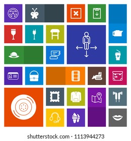 Modern, simple, colorful vector icon set with tv, people, cup, view, teeth, frame, tire, travel, medicine, wheel, direction, clothing, camera, car, pretty, tool, beauty, laboratory, automobile icons
