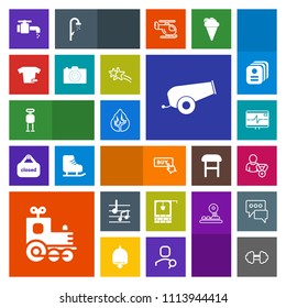 Modern, simple, colorful vector icon set with transport, pulse, tree, travel, weapon, buy, profile, forest, robot, bathroom, musical, toy, sink, landscape, old, workout, sport, well, note, web icons