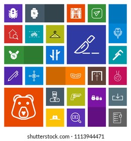 Modern, simple, colorful vector icon set with ufo, profile, doctor, operation, carnival, surgery, bear, sign, fashion, house, account, masquerade, reparation, gun, animal, space, alien, user icons