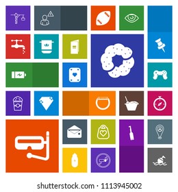 Modern, simple, colorful vector icon set with smart, safety, poker, sea, dessert, joystick, object, food, game, gadget, snorkel, north, full, mask, battery, tap, faucet, help, leather, energy icons