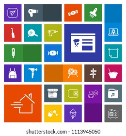 Modern, simple, colorful vector icon set with estate, house, timetable, toothbrush, email, communication, wallet, menu, calendar, property, chinese, message, web, cash, rent, candy, kitchen, pan icons
