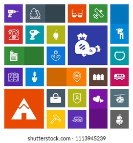 Modern, simple, colorful vector icon set with phone, watch, modern, speed, candy, road, kitchen, smart, outdoor, protect, gadget, nautical, transportation, camp, shield, cooking, bus, work, cake icons