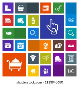Modern, simple, colorful vector icon set with hair, file, beauty, find, business, flower, vehicle, search, movie, bouquet, chat, floral, comet, blossom, nature, van, retro, gesture, boot, pink icons