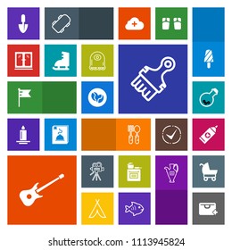 Modern, simple, colorful vector icon set with retro, kitchen, nation, national, add, video, sign, sale, technology, cooking, medicine, shovel, food, fork, caffeine, tripod, oven, tool, musical icons