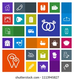 Modern, simple, colorful vector icon set with house, watch, map, tank, architecture, kid, child, engagement, cardboard, baby, building, gun, empty, kite, army, money, bath, white, war, panzer icons