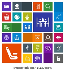 Modern, simple, colorful vector icon set with security, delivery, folder, travel, football, location, bag, white, office, japanese, lock, traditional, food, fashion, competition, closed, cinema icons