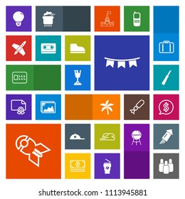 Modern, simple, colorful vector icon set with cone, idea, price, palm, bank, headwear, label, celebration, light, war, tropical, bomb, energy, holiday, frame, circle, background, security, tag icons