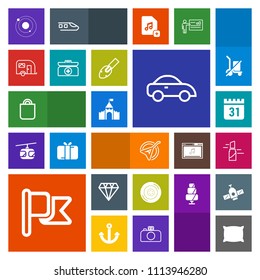 Modern, simple, colorful vector icon set with soft, makeup, bag, string, taxi, system, flag, auto, present, folk, castle, wheel, pillow, crystal, musical, home, automobile, transport, day, gem icons